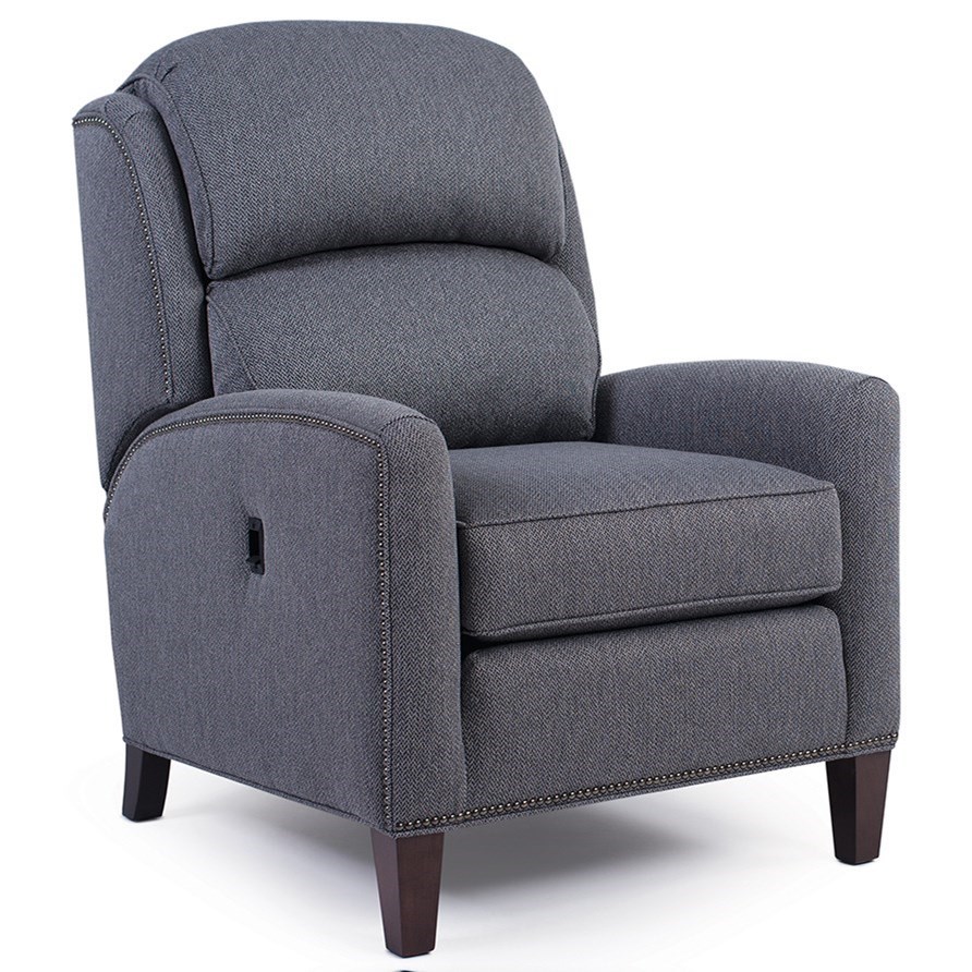 Smith Brothers Recliners Transitional Tilt Back Reclining Chair With Nailhead Studs Story Lee Furniture High Leg Recliners