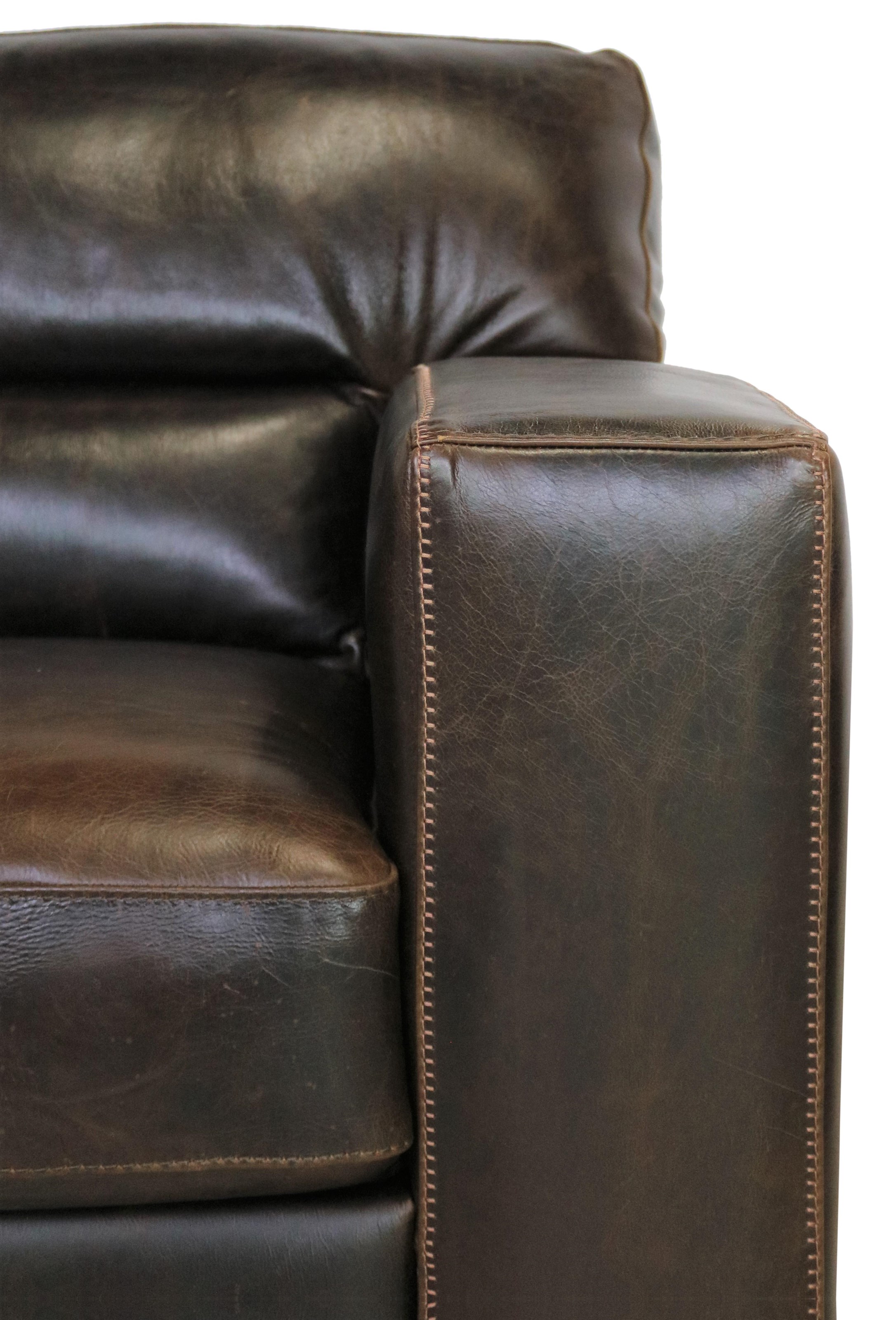 Giovanni Leather Group 10 Italian Leather Chair and Ottoman