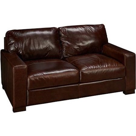softline leather chair and a half and ottoman in splendor chestnut