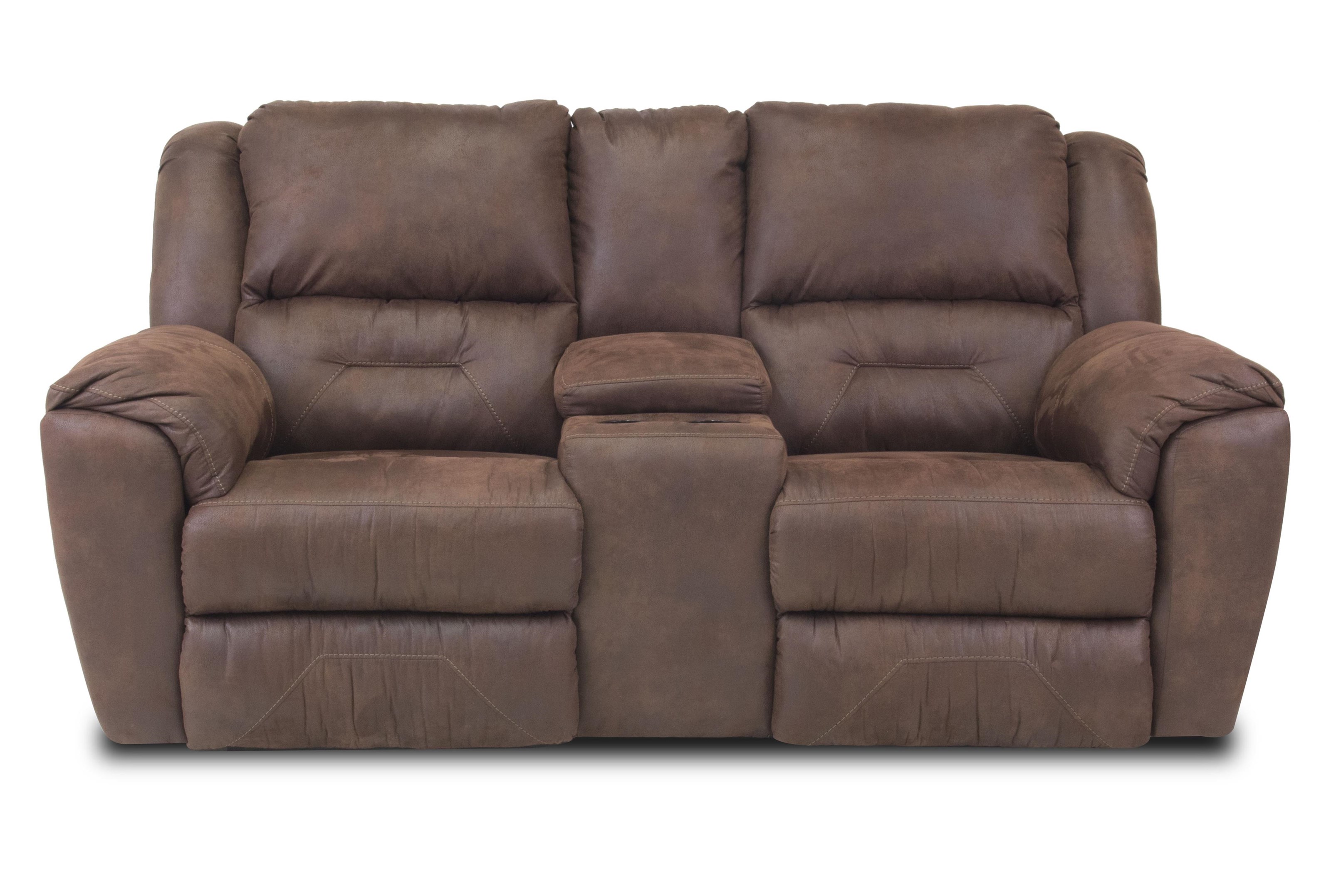 Southern Motion Pandora Double Reclining Console Sofa With Cup