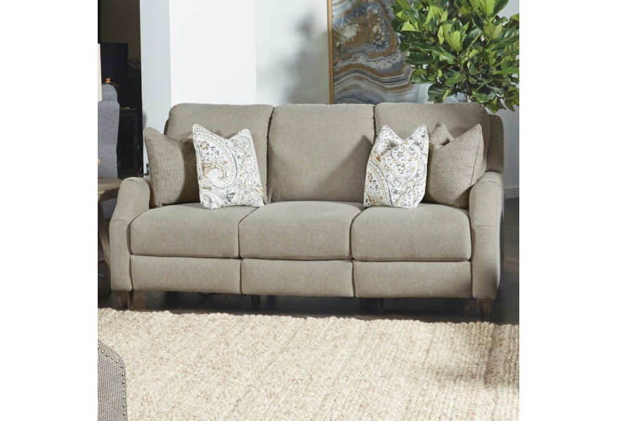 Southern Motion Primrose Park Transitional Double Reclining Power Plus Sofa With Pillows And Usb Ports Bullard Furniture Reclining Sofas