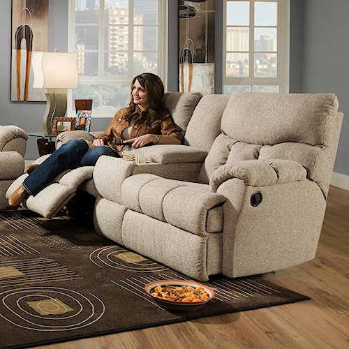 Design To Recline Full Relaxer Comfortable Console Sofa With Two Cup Design To Recline Full Relaxer Comfortable Console Sofa With Two Cup Holders And Storage