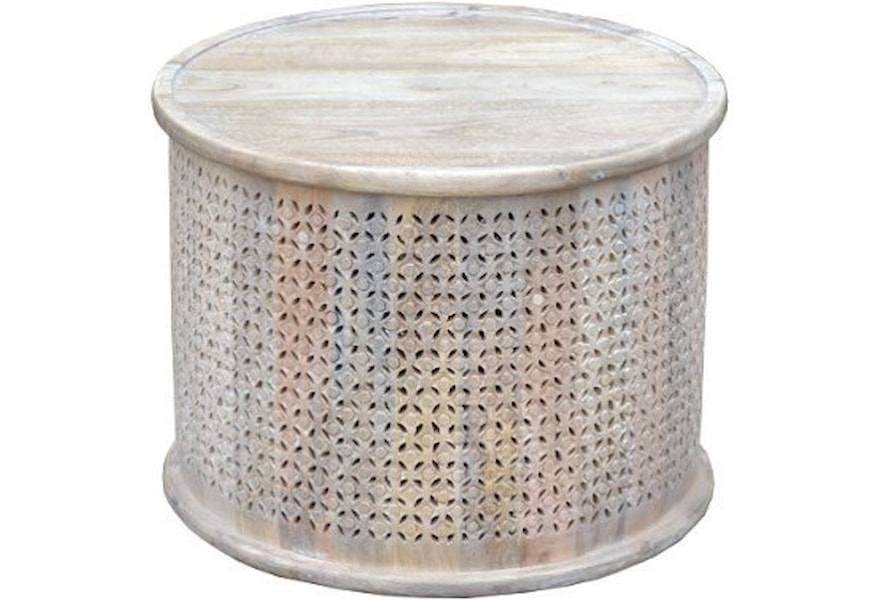 Southern Sky Home Carver Small Bohemian Round Coffee Table Belfort Furniture Cocktail Coffee Tables
