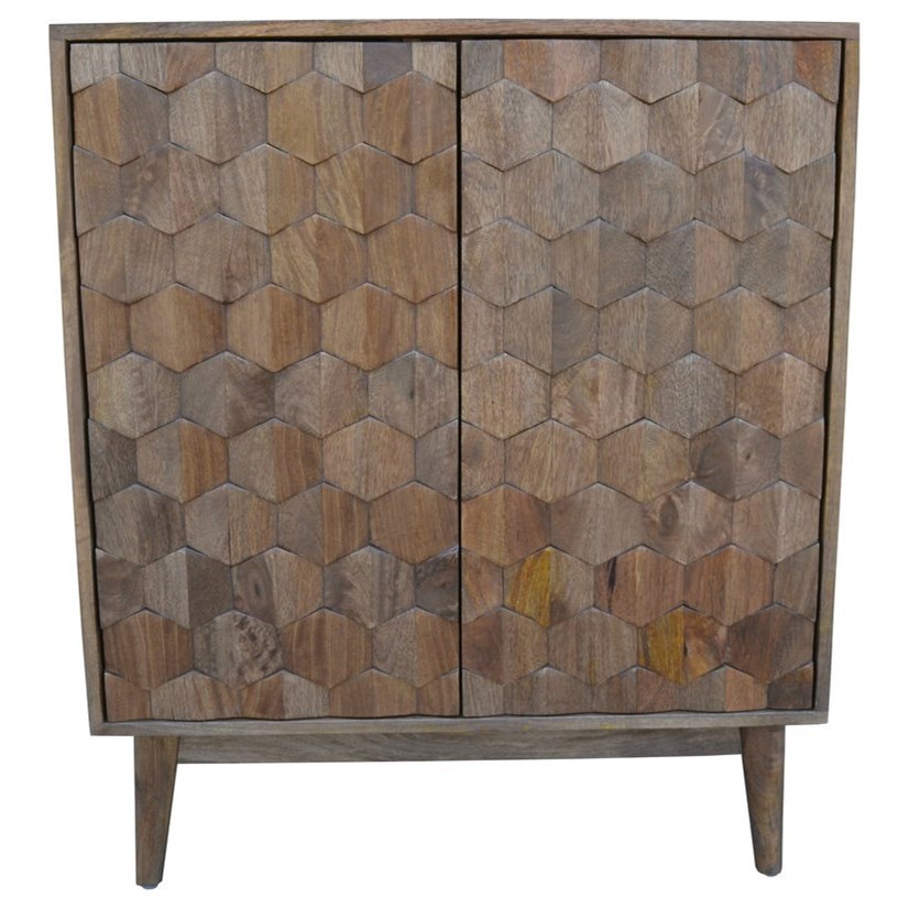Southern Sky Home Newton Solid Mango Bar Cabinet With Geometric