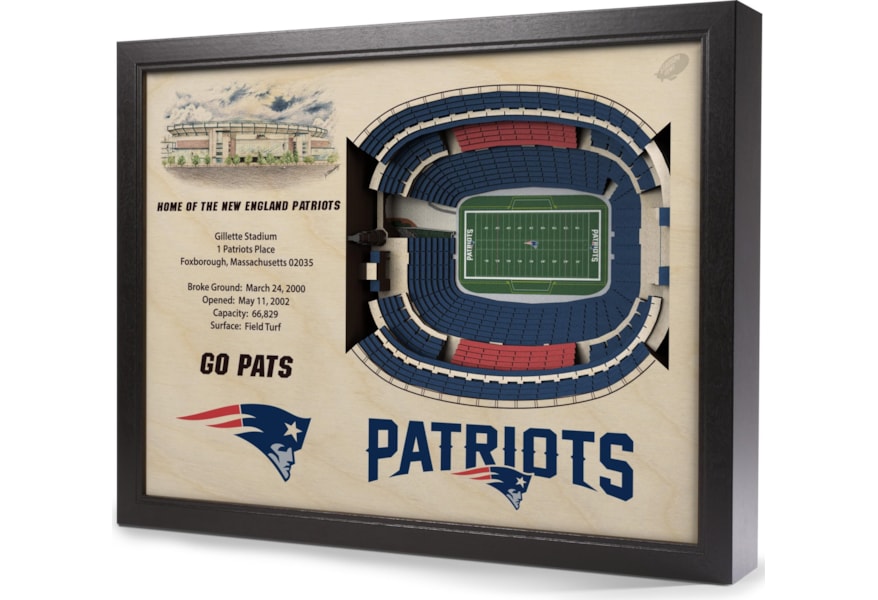 Stadiumviews Wall Art New England Patriots Stadiumview 3d Wall Art Gillette Stadium Westrich Furniture Appliances Wall Decor