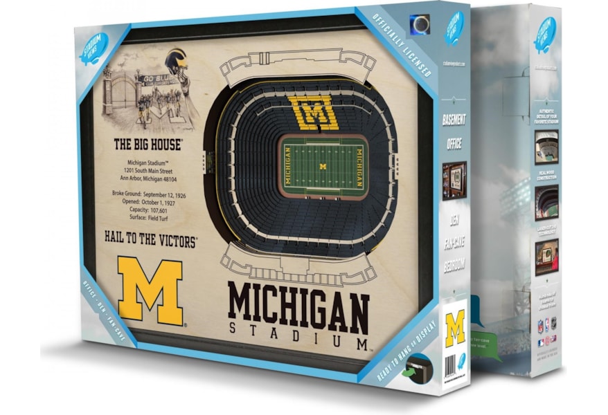 Stadiumviews Wall Art Michigan Wolverines Stadiumview 3d Wall Art Michigan Stadium Westrich Furniture Appliances Wall Decor