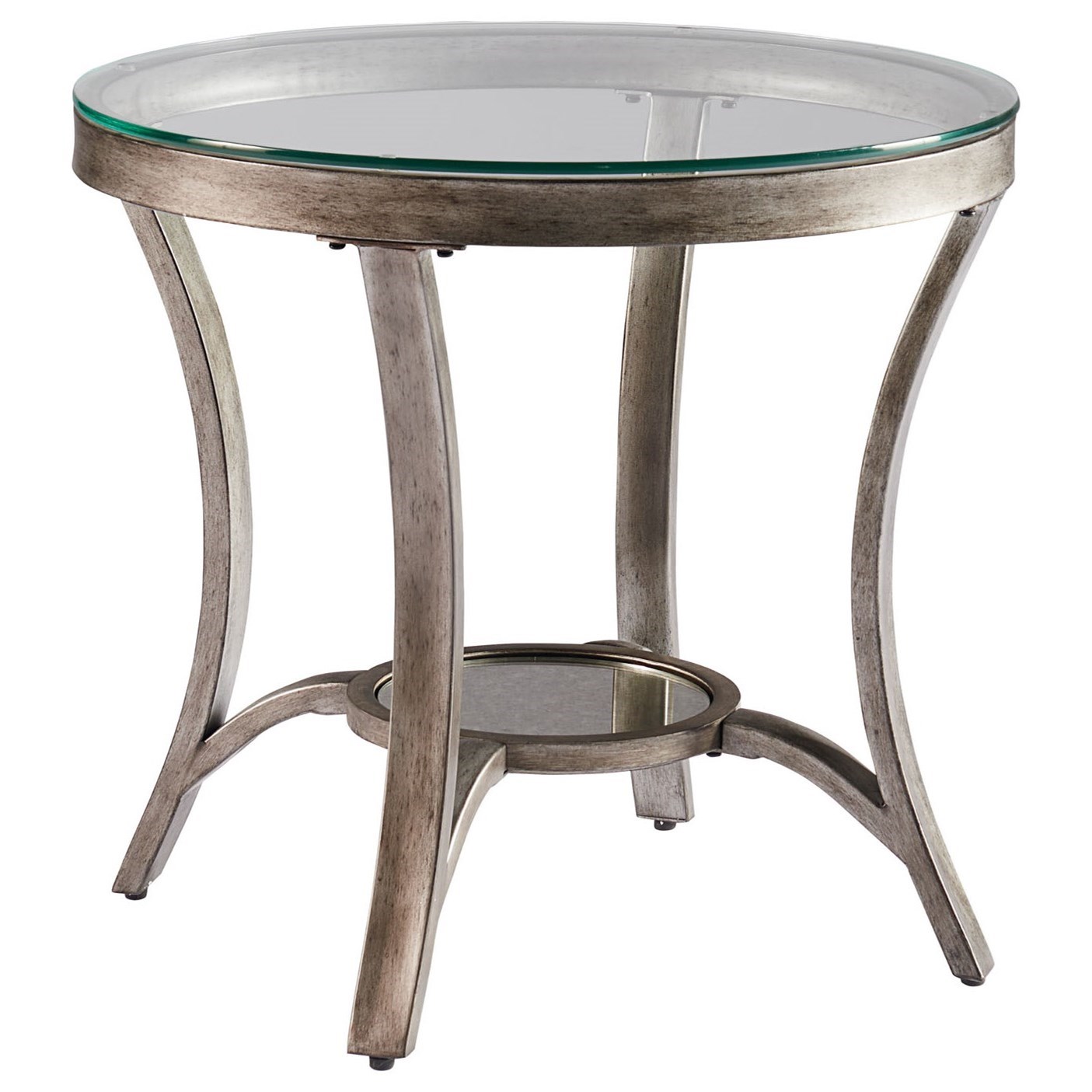 Cole Transitional Round End Table With Antiqued Mirror Bottom Shelf By Standard Furniture At Standard Furniture