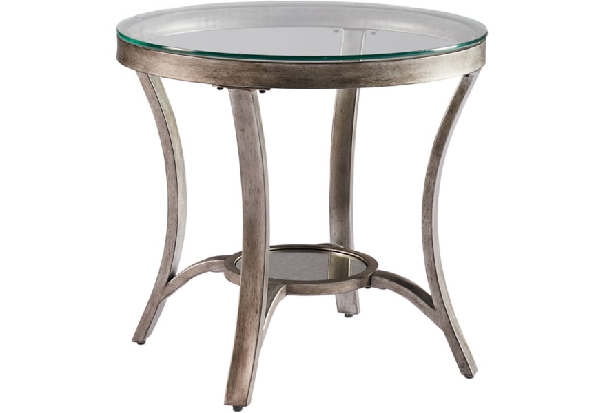 Cole Transitional Round End Table With Antiqued Mirror Bottom Shelf By Standard Furniture At Standard Furniture