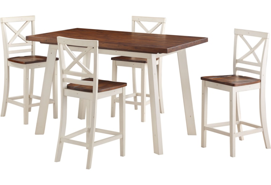 Amelia Counter Height Two Tone Table And Chair Set By Standard Furniture At Standard Furniture