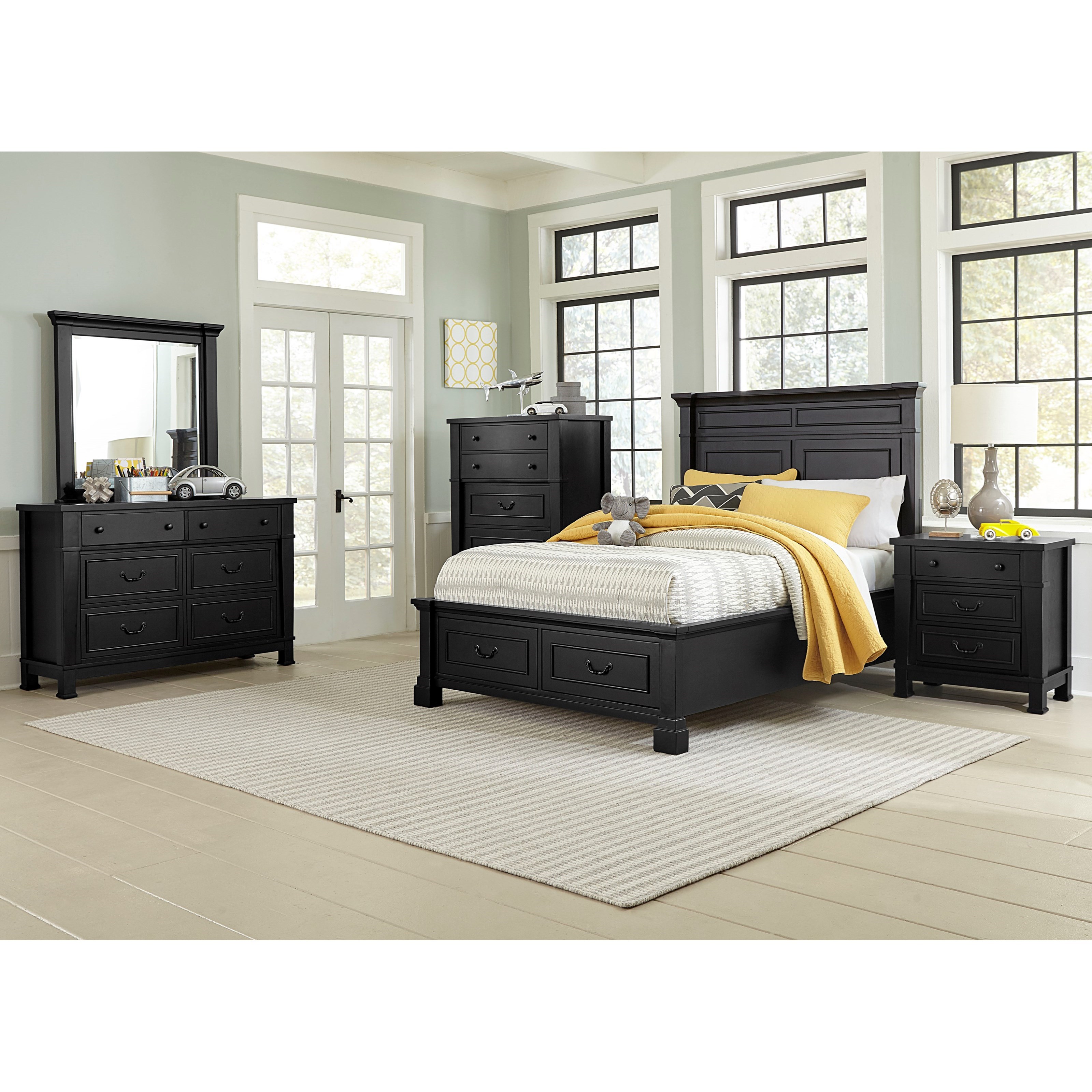 Standard Furniture Annapolis Transitional Low Profile Full Bed With 2 Drawer Footboard Storage Pedigo Furniture Platform Beds Low Profile Beds