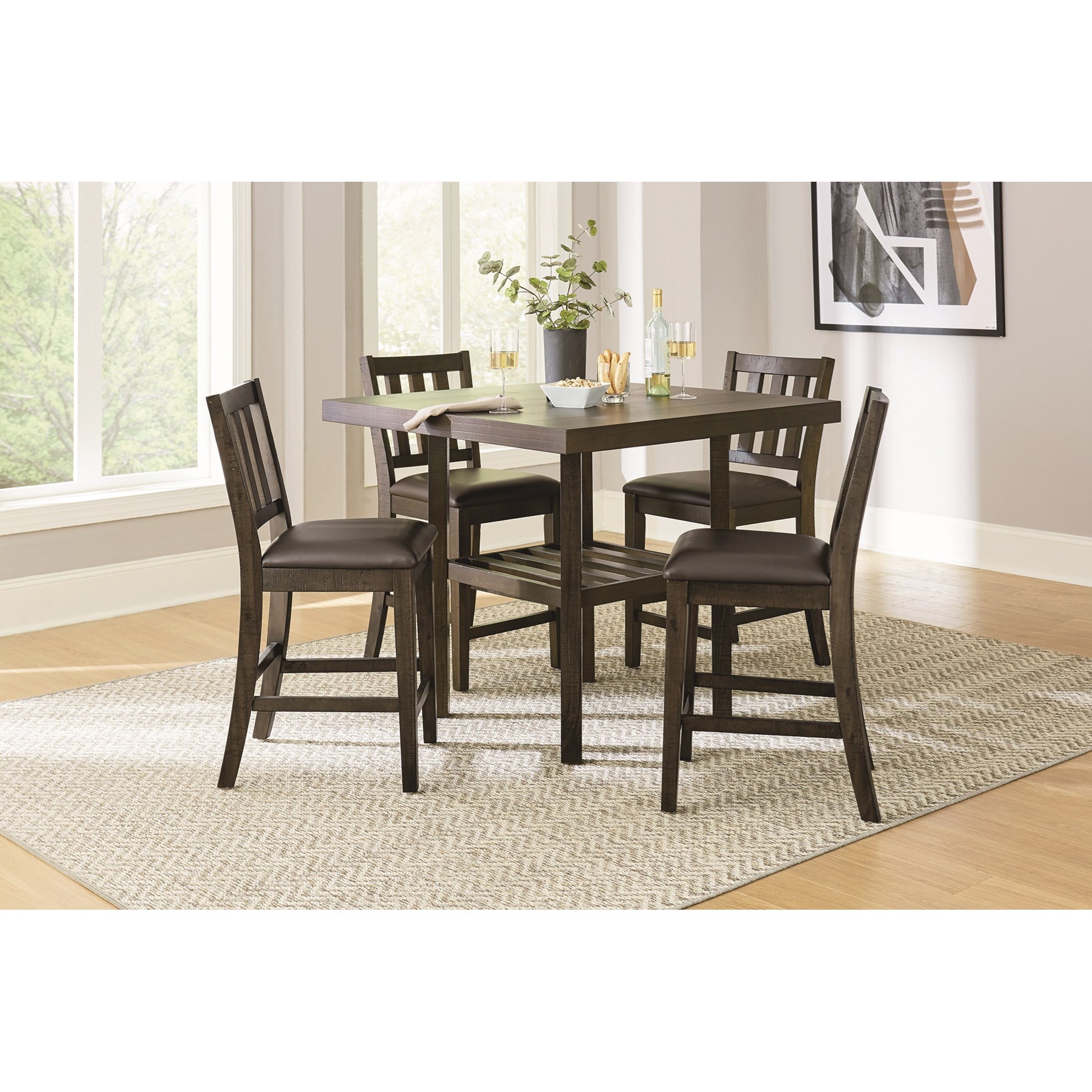 Standard Furniture Arlo Transitional 5 Piece Counter Height Dining