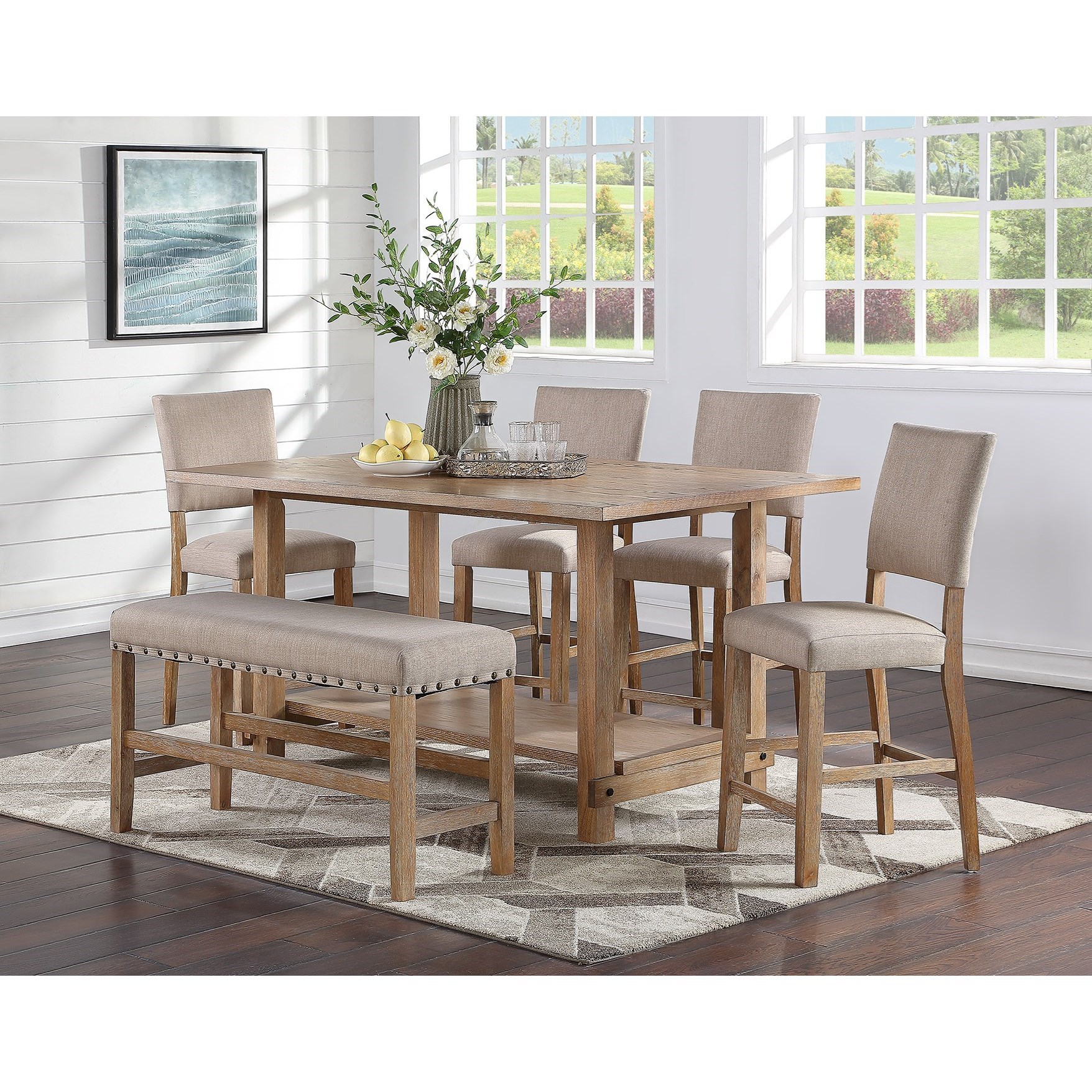 Standard Furniture Aubrun Honey Rustic Counter Height Table