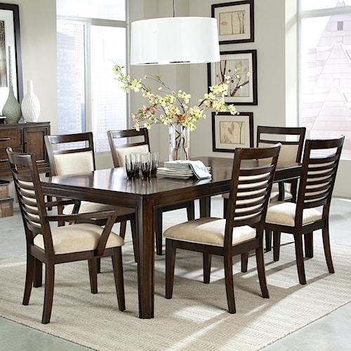 standard furniture avion 7 piece dining table set and upholstered