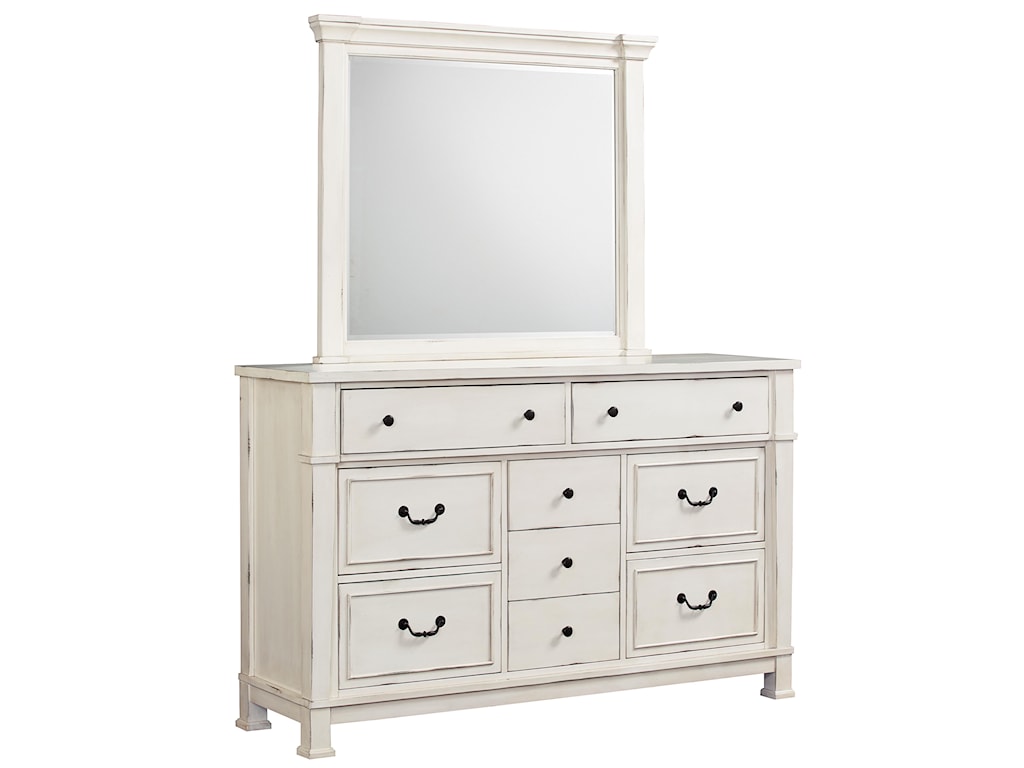 Standard Furniture Chesapeake Bay Vintage White Dresser And Mirror