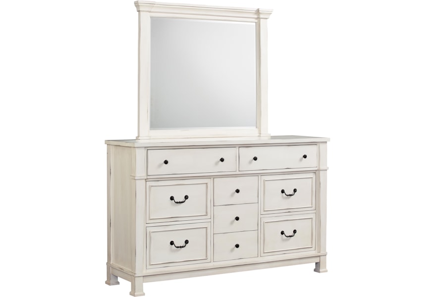 Standard Furniture Chesapeake Bay Vintage White Dresser And Mirror