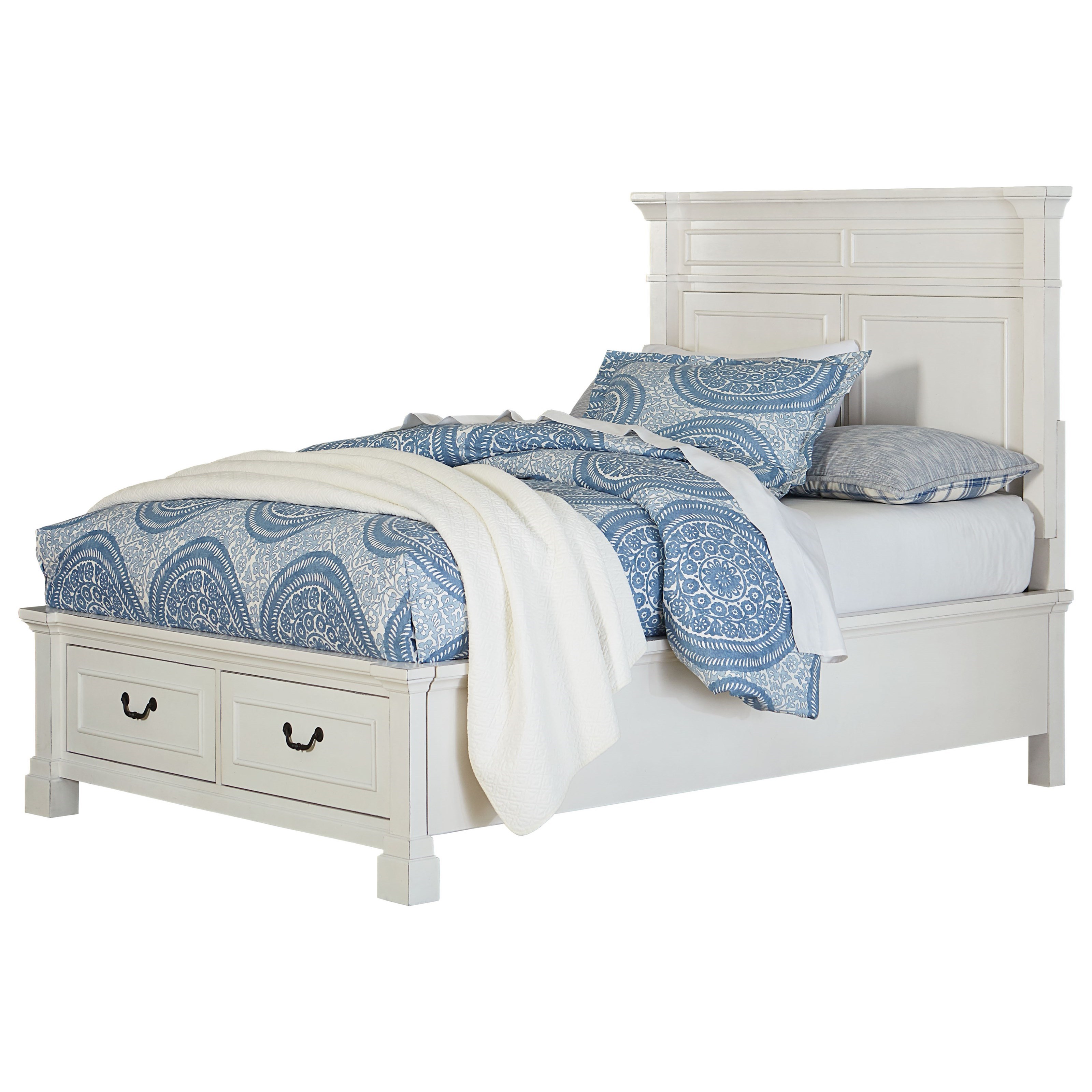 Standard Furniture Chesapeake Bay Twin Panel Bed With Footboard Storage Adcock Furniture Panel Beds