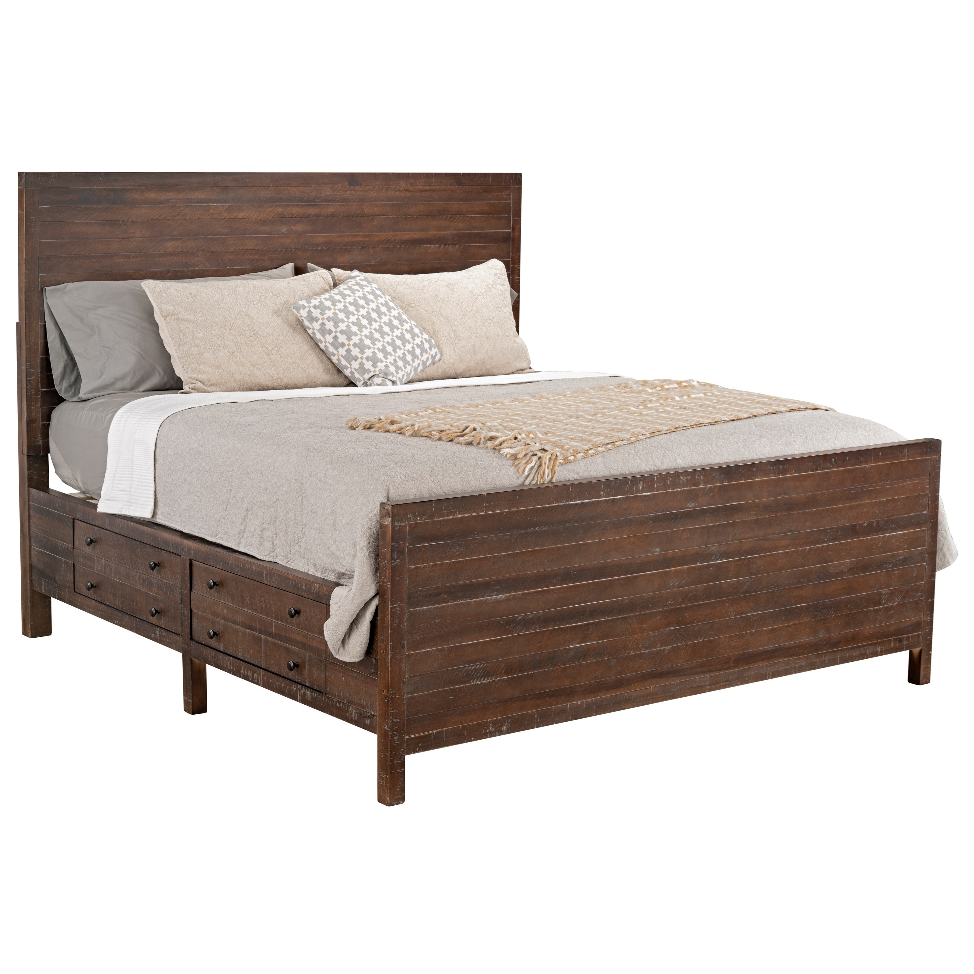 Standard Furniture Edinburg Rustic Queen 2 Drawer Storage Bed