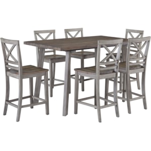 Standard Furniture Fairhaven Rustic Table Set With Six Chairs Standard Furniture Pub Table And Stool Sets