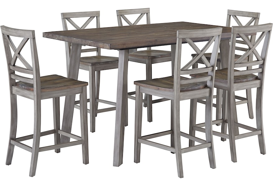 Standard Furniture Fairhaven Rustic Table Set With Six Chairs