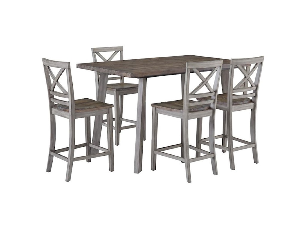 Standard Furniture Fairhaven Rustic Counter Height Table And Four