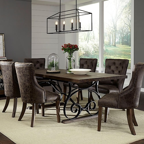 Standard Furniture Hawkins Rustic Table Set with Six Chairs ... Standard Furniture Hawkins Rustic Table Set with Six Chairs ...