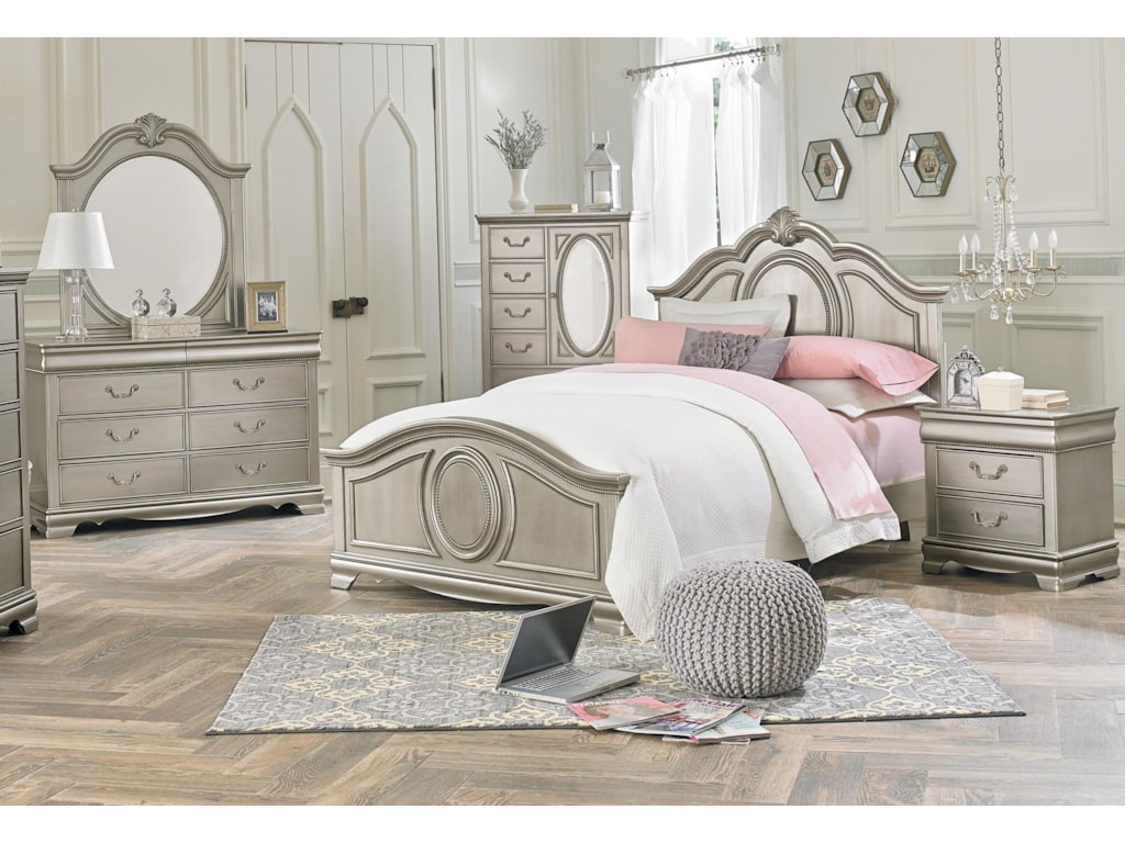 Standard Furniture Jessica Silver Full 5 Piece Bedroom Group Royal Furniture Bedroom Groups