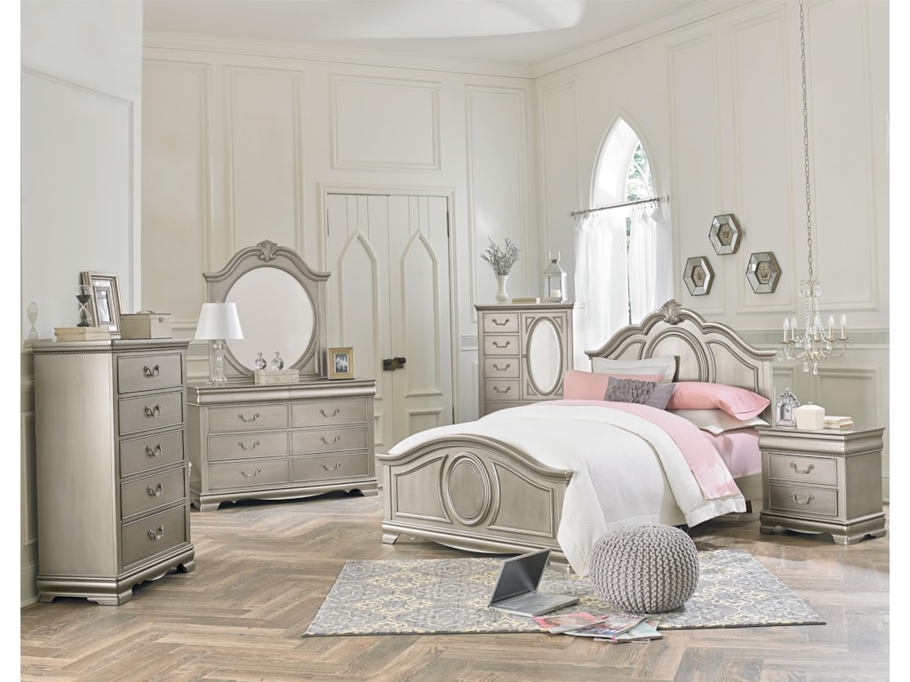 Standard Furniture Jessica Silver Nightstand With 2 Drawers Royal Furniture Nightstands