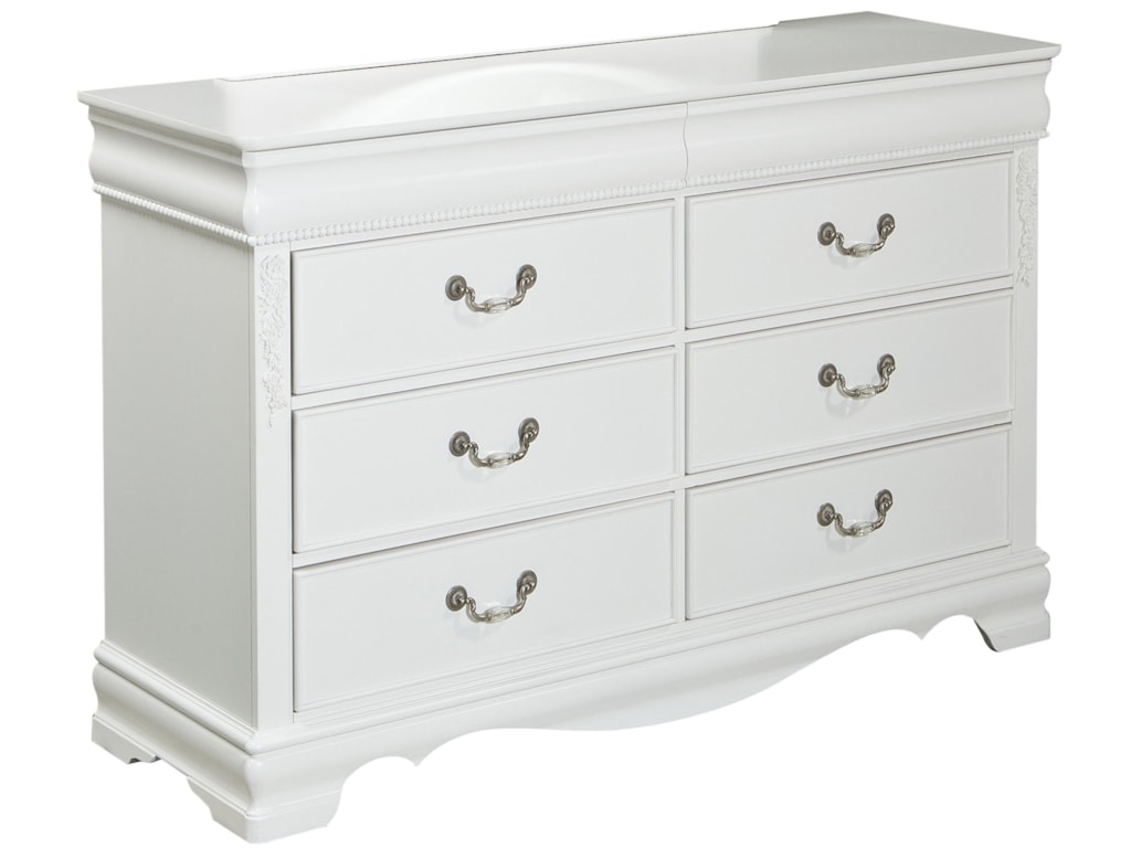 Standard Furniture Jessica 8 Drawer Dresser Ornate Mirror Set