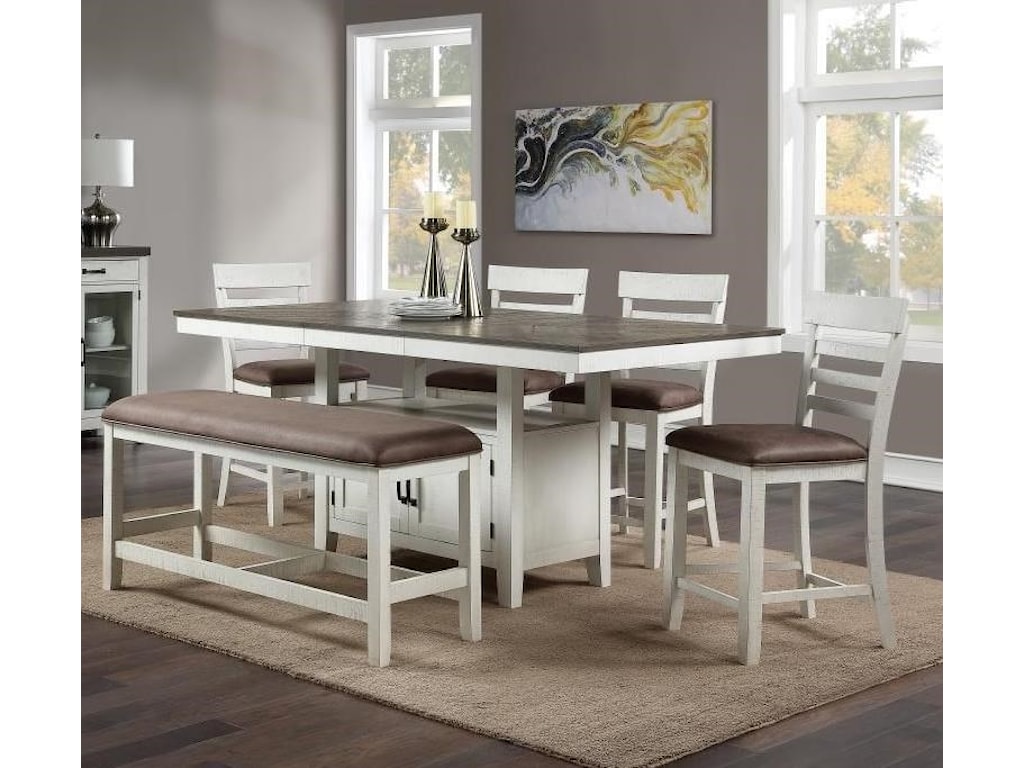 Standard Furniture Kirkland 6 Piece Counter Height Dining Table Set With Bench Wayside Furniture Table Chair Set With Bench