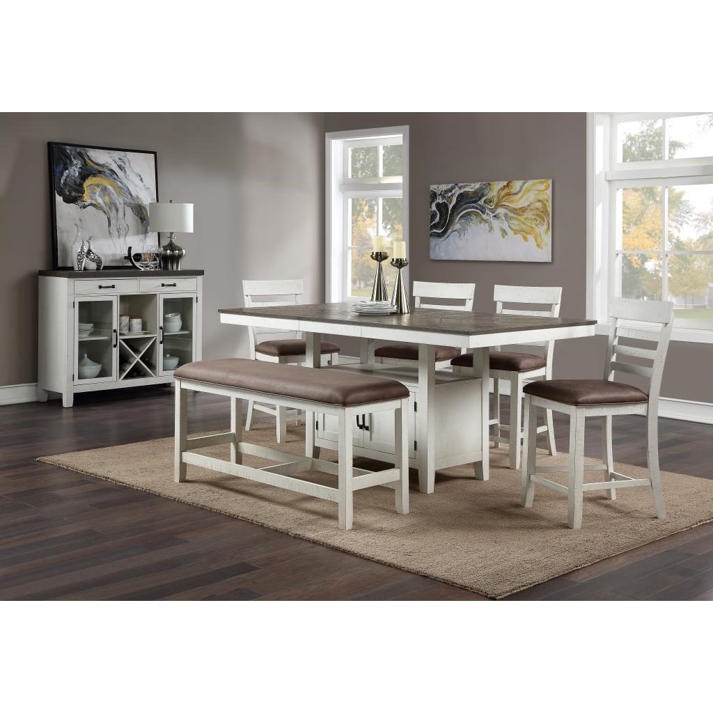 Standard Furniture Kirkland 6 Piece Counter Height Dining Table Set With Bench Jacksonville Furniture Mart Table Chair Set With Bench