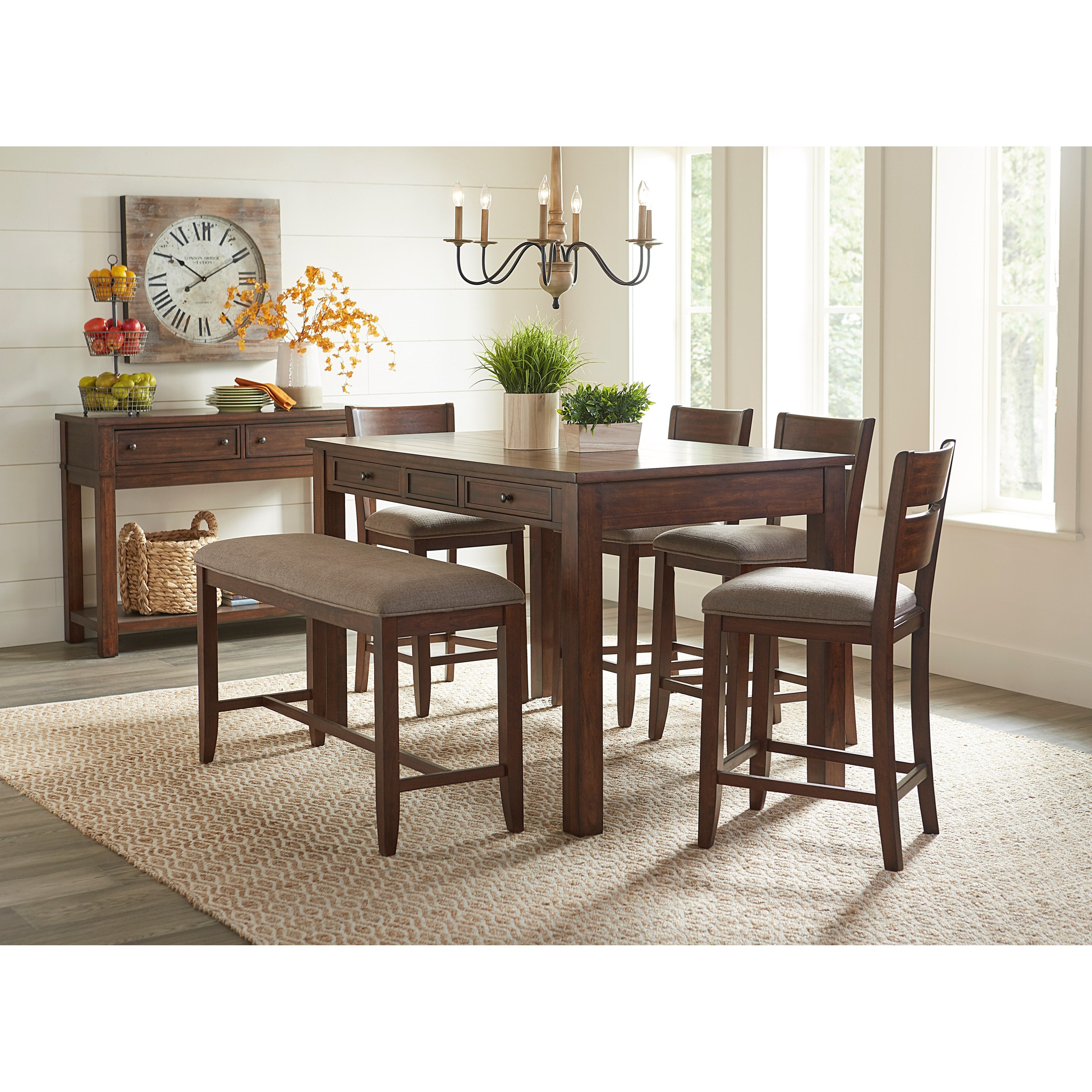 Standard Furniture Kyle Casual Counter Height Dining Bench With