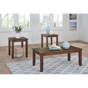 Standard Furniture Langston Dark Rustic Occasion Table Group With 2 End Tables And 1 Cocktail Table Standard Furniture Occasional Groups