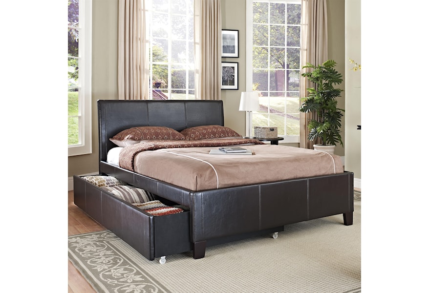 Zenith New York Full Brown Trundle Bed Efo Furniture Outlet