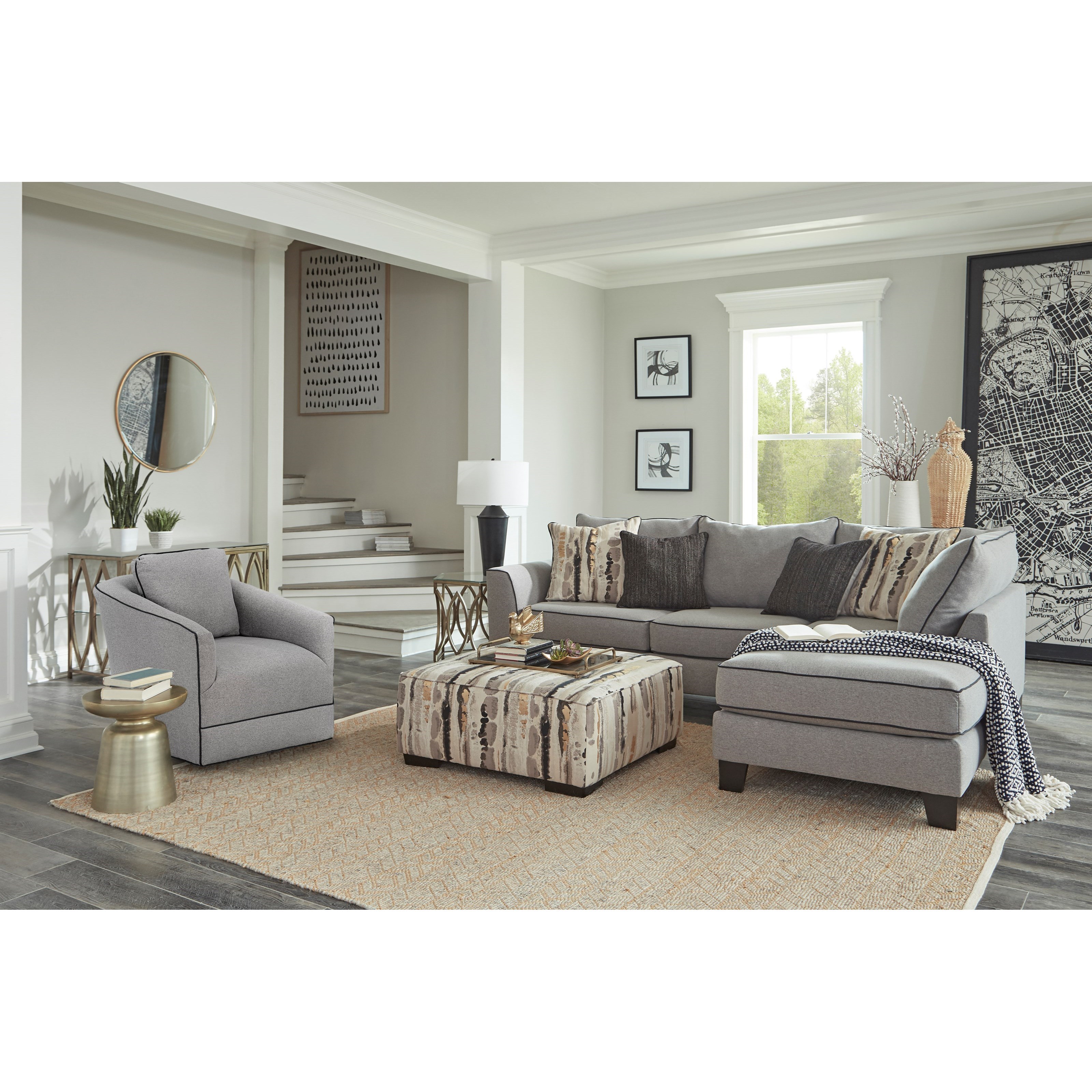 Standard Furniture Nicolette Contemporary Upholstered Swivel