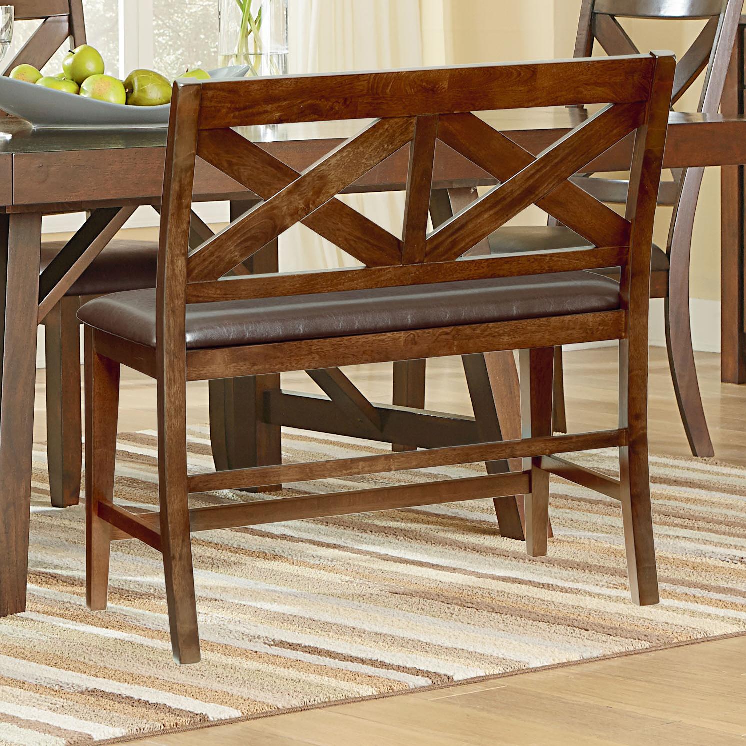 Standard Furniture Omaha Brown Dining Bench With Upholstered Seat