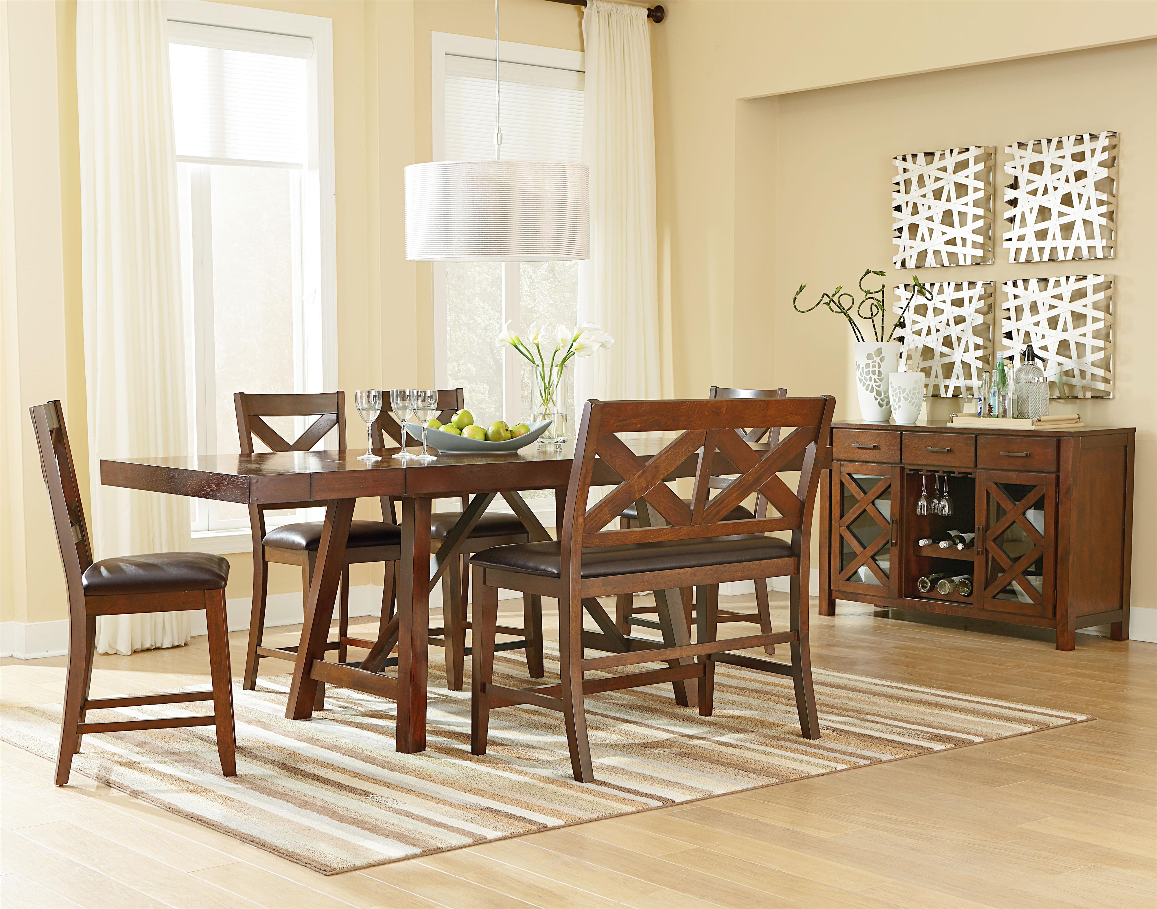 Standard Furniture Omaha Brown 6 Piece Counter Height Table Set