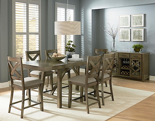 standard furniture omaha grey casual dining room group | standard