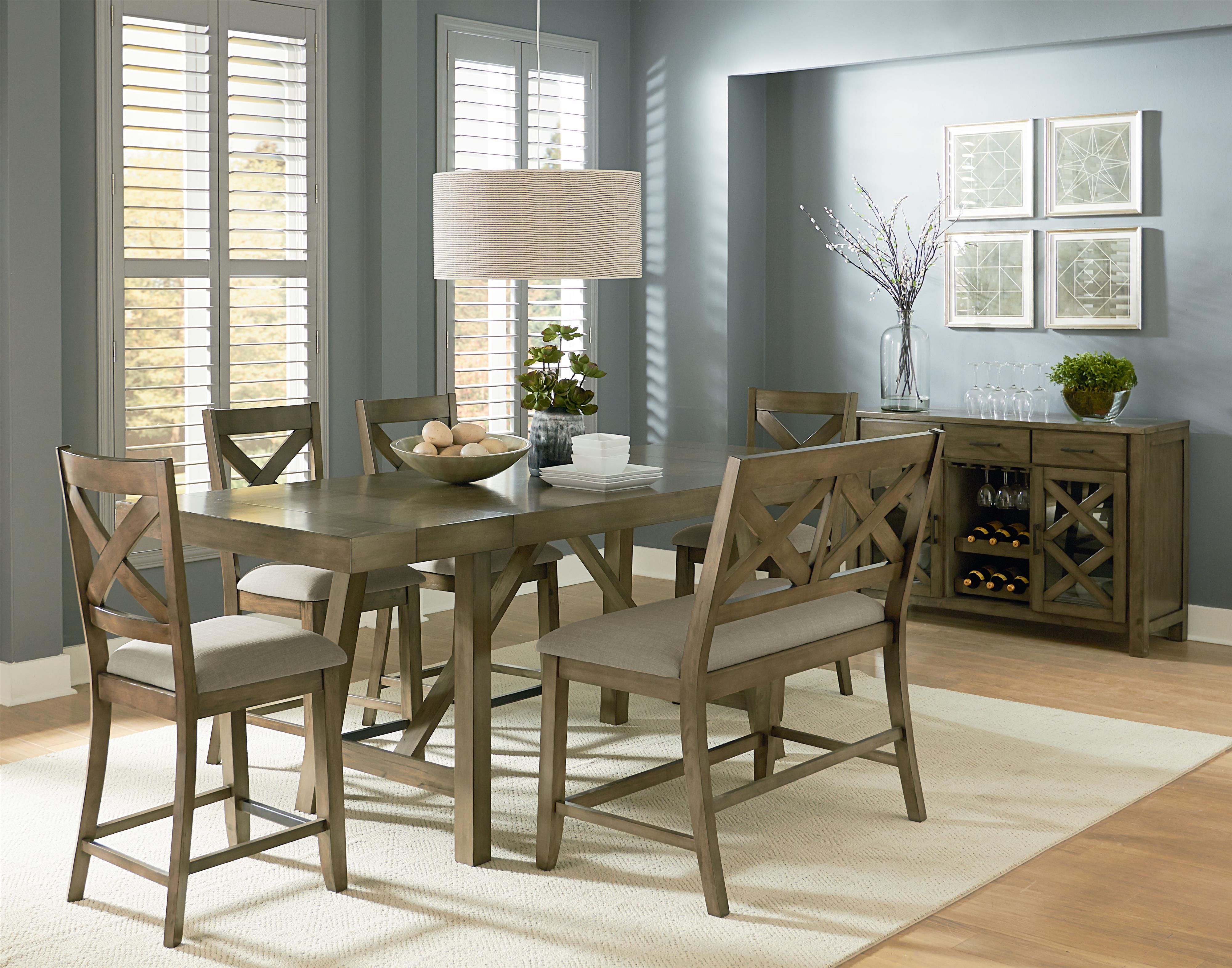 Standard Furniture Omaha Grey Counter Height 7 Piece Dining Room