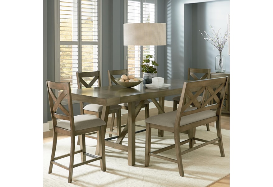 Standard Furniture Omaha Grey Counter Height 7 Piece Dining Room