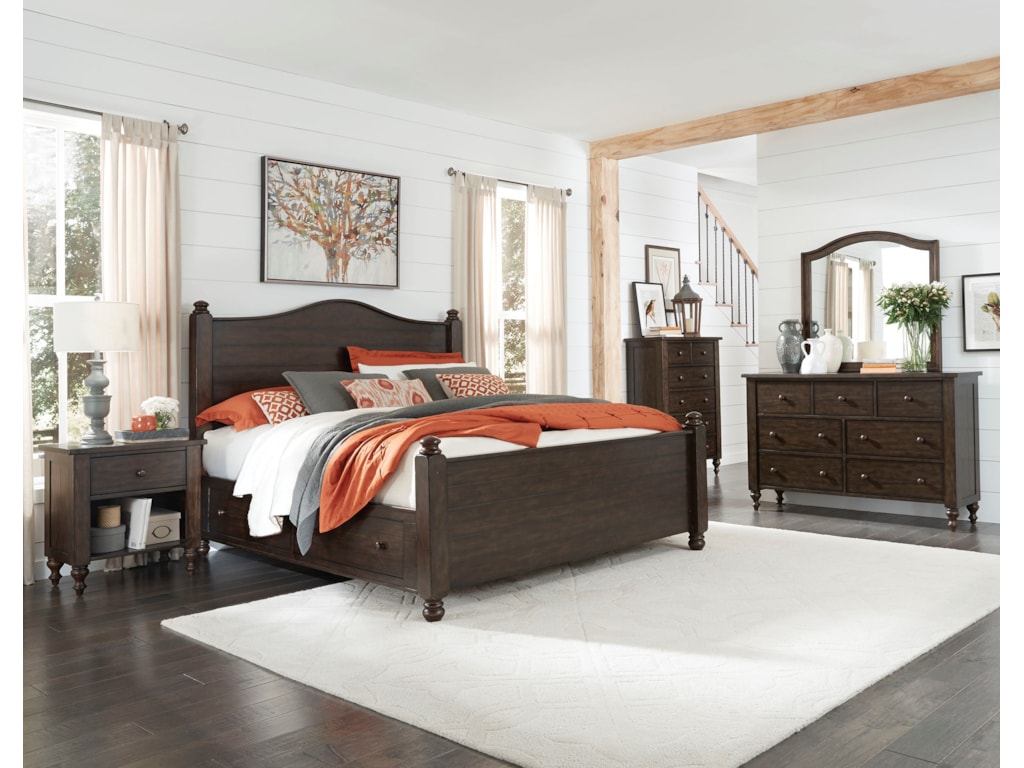 Standard Furniture Paisley CourtQueen Poster Bed w/ Storage
