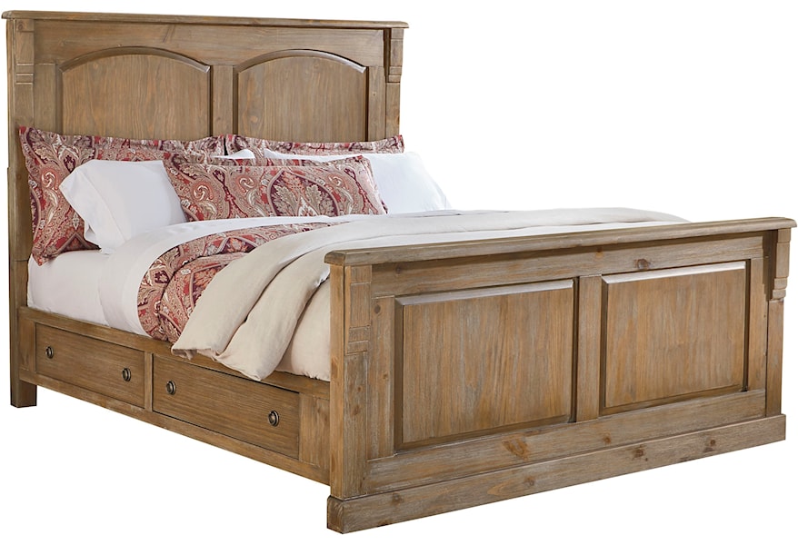Zenith Savannah Court Transitional Queen Panel Bed With Side