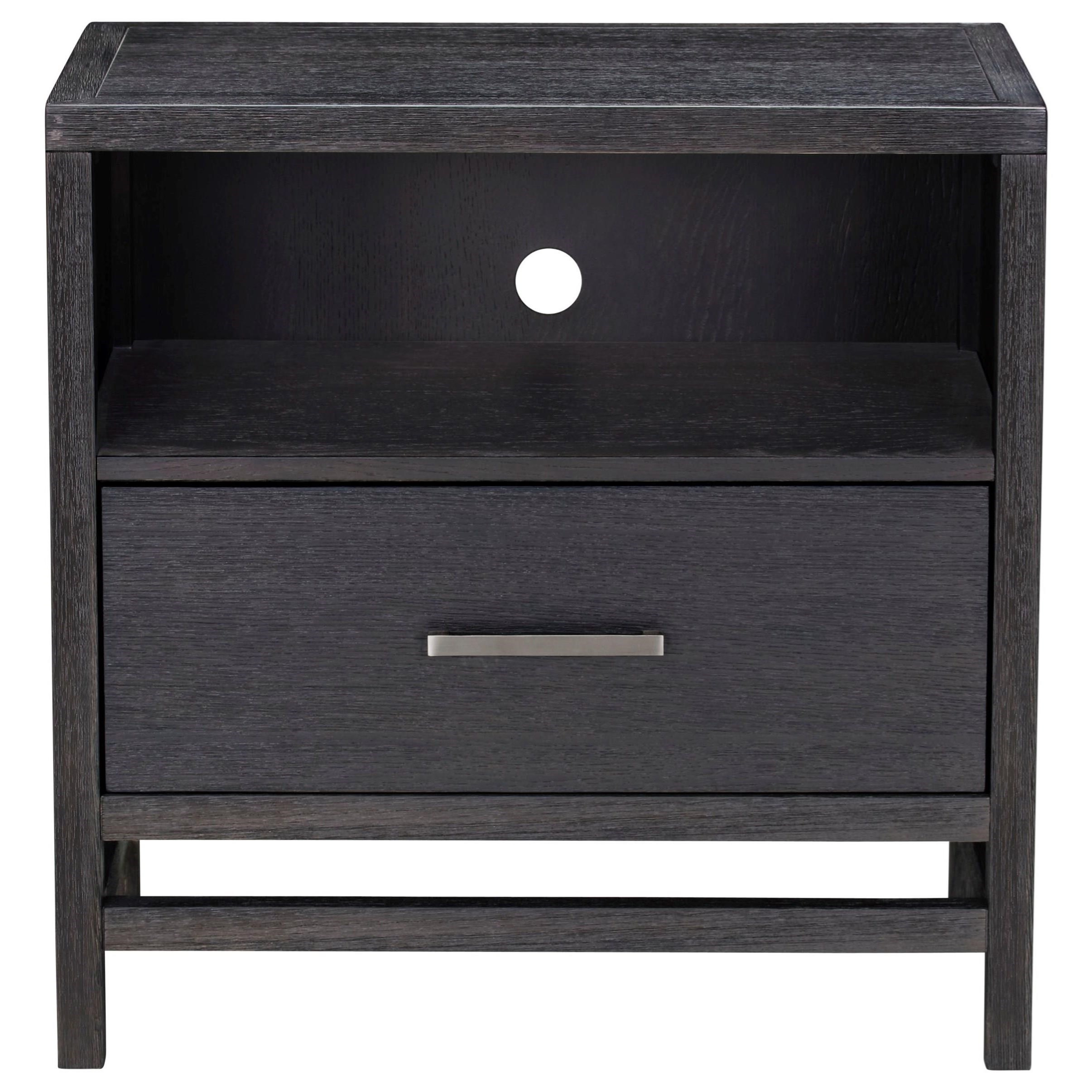 Standard Furniture Thomas Black 86107 Contemporary Nightstand With