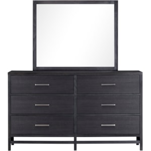 Standard Furniture Thomas Black Contemporary Dresser And Mirror Combination With 6 Drawers Jacksonville Furniture Mart Dresser Mirror Sets