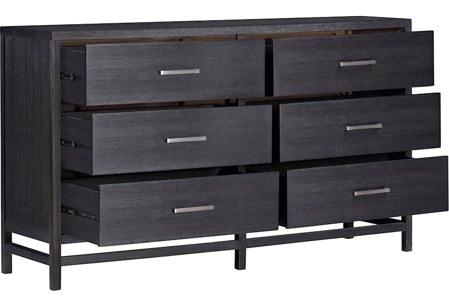 Standard Furniture Thomas Black Contemporary Dresser With 6