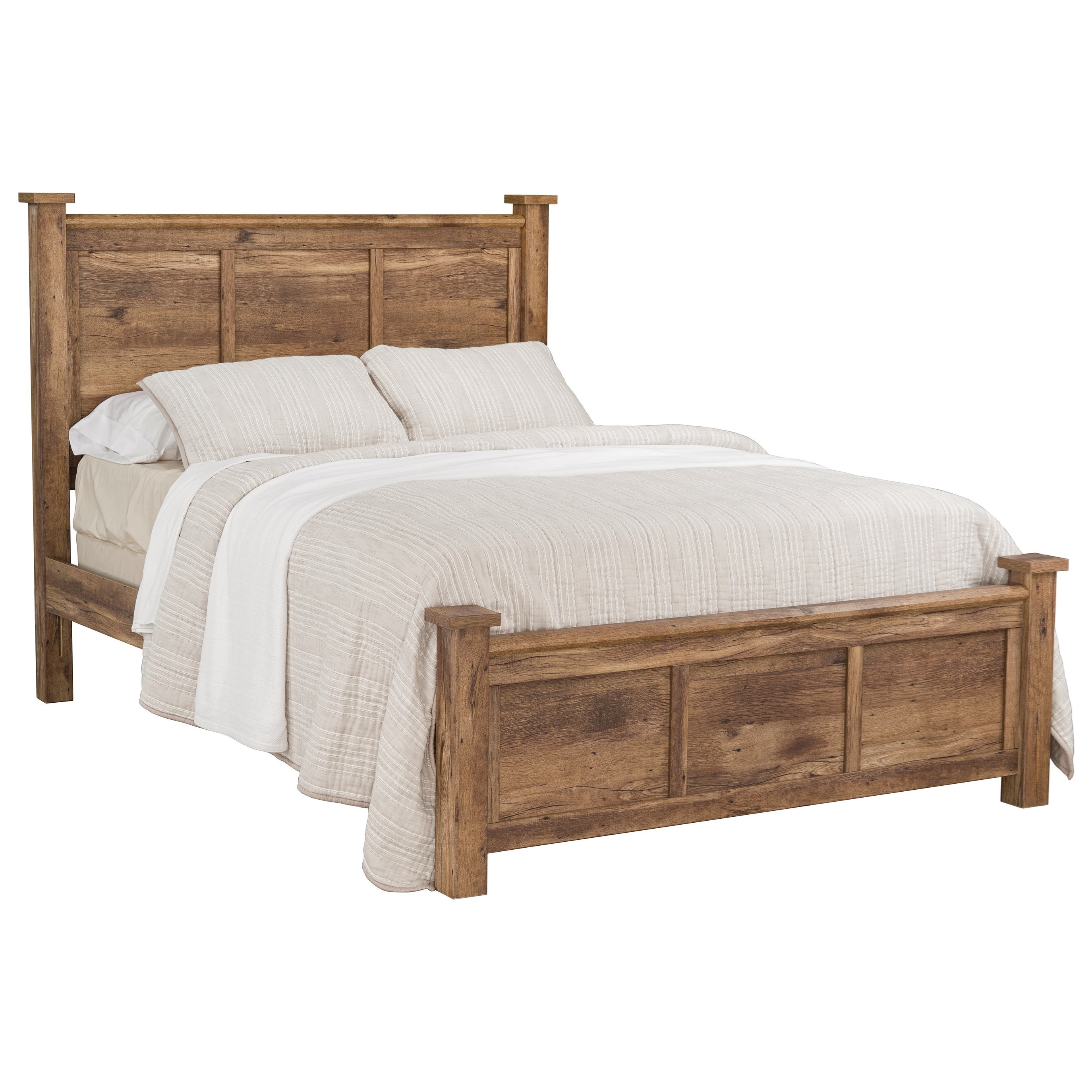 Standard Furniture Tucson Rustic Queen Panel Bed With 3 Panel