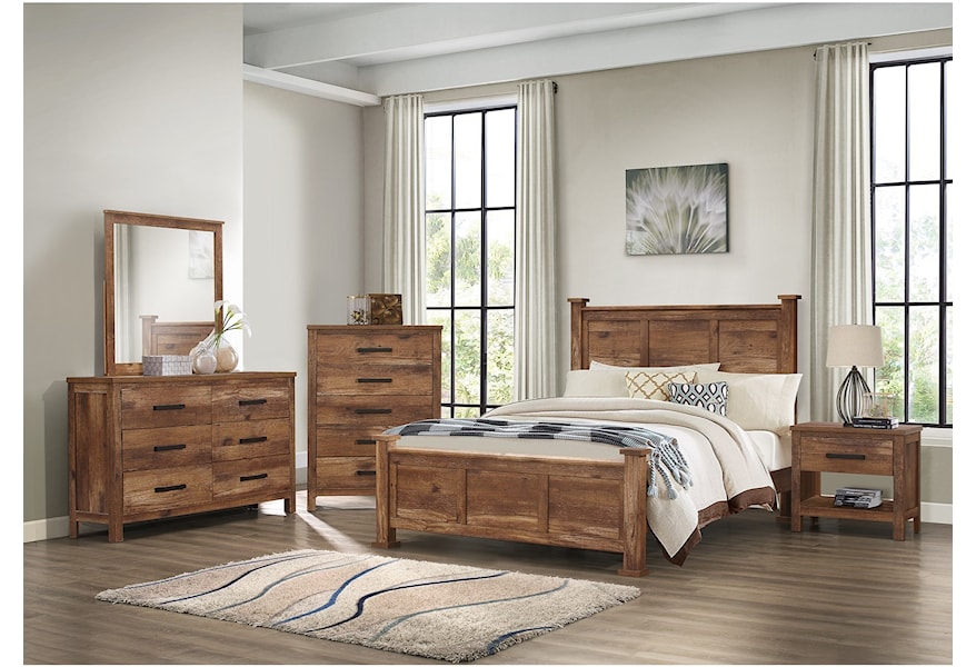 Standard Furniture Tucson Rustic Queen Panel Bed With 3 Panel