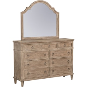 Standard Furniture Tuscany Transitional Dresser And Mirror Combination With 9 Drawers Adcock Furniture Dresser Mirror Sets