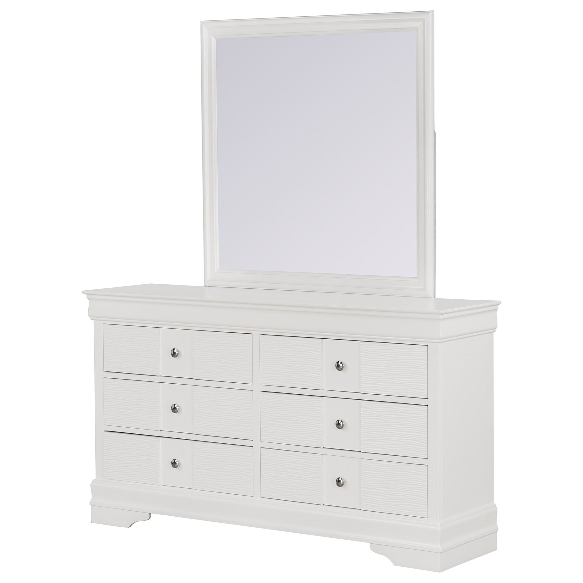 Standard Furniture Wave White Contemporary Dresser And Mirror