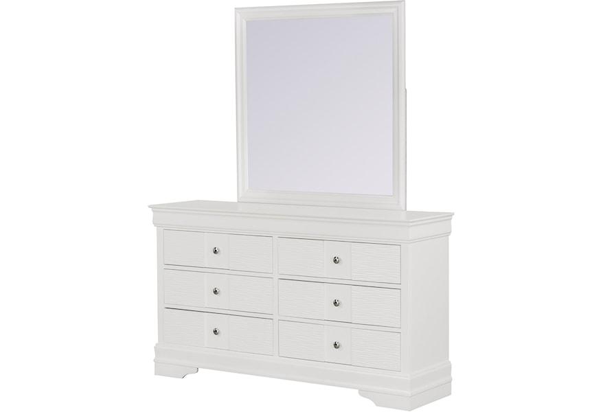 Standard Furniture Wave White Contemporary Dresser And Mirror