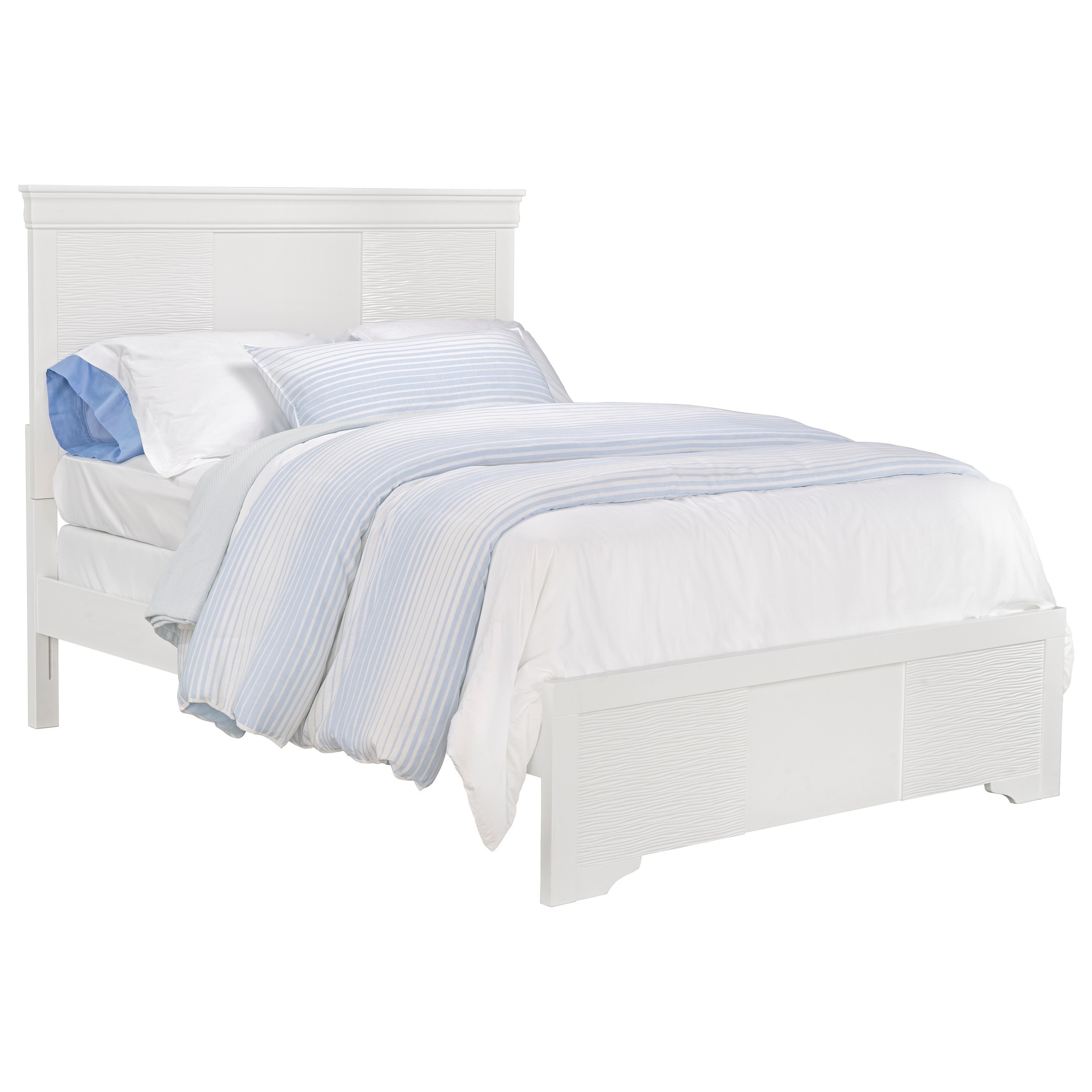 Standard Furniture Wave White Contemporary King Panel Bed With